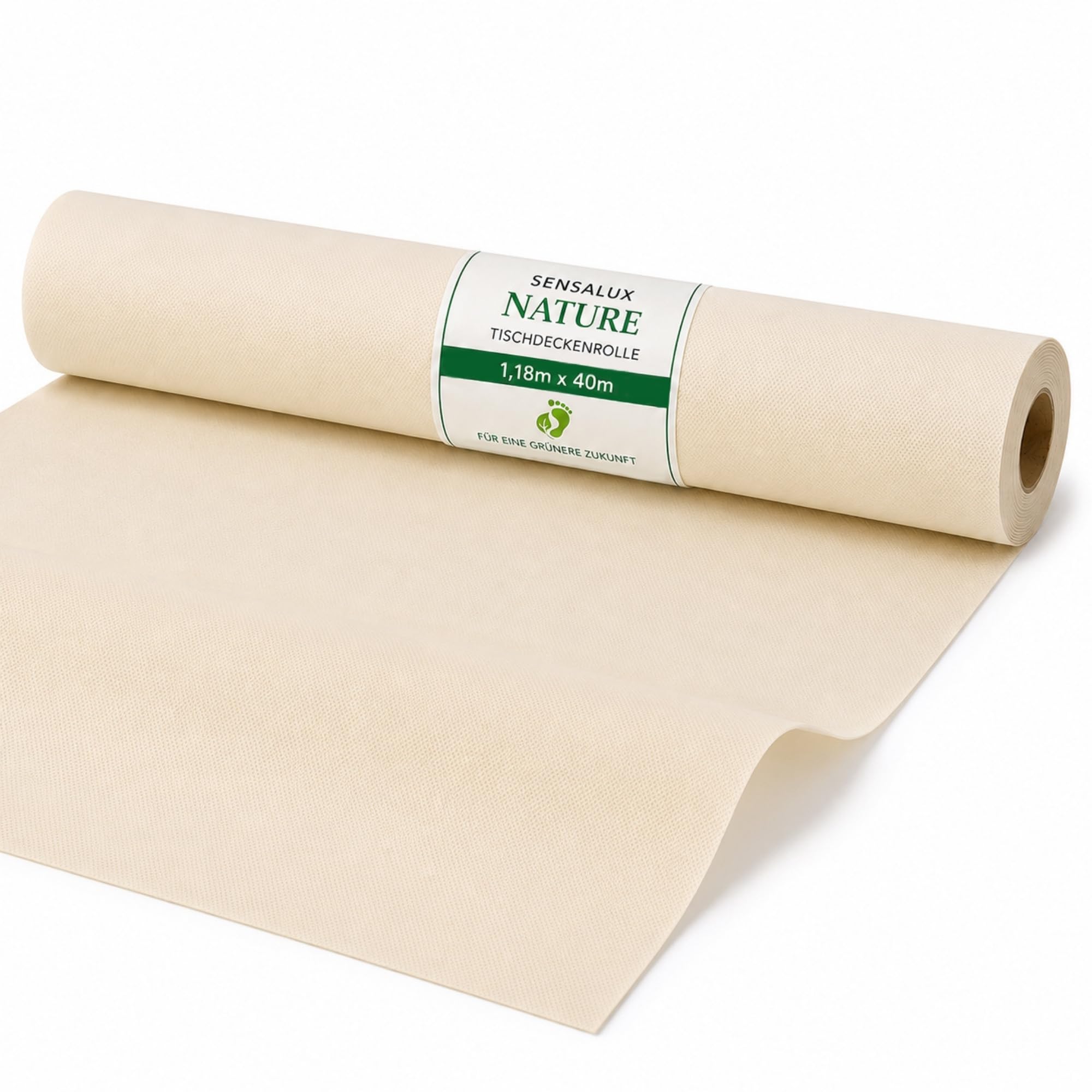 Sensalux Nature Vlies Tischdeckenrolle 1,18 x 40m, Perle | Vlies Tischdeckenrolle abwaschbar & wasserabweisend, stoffähnliche Meterware für Party, Geburtstag, Event & Catering