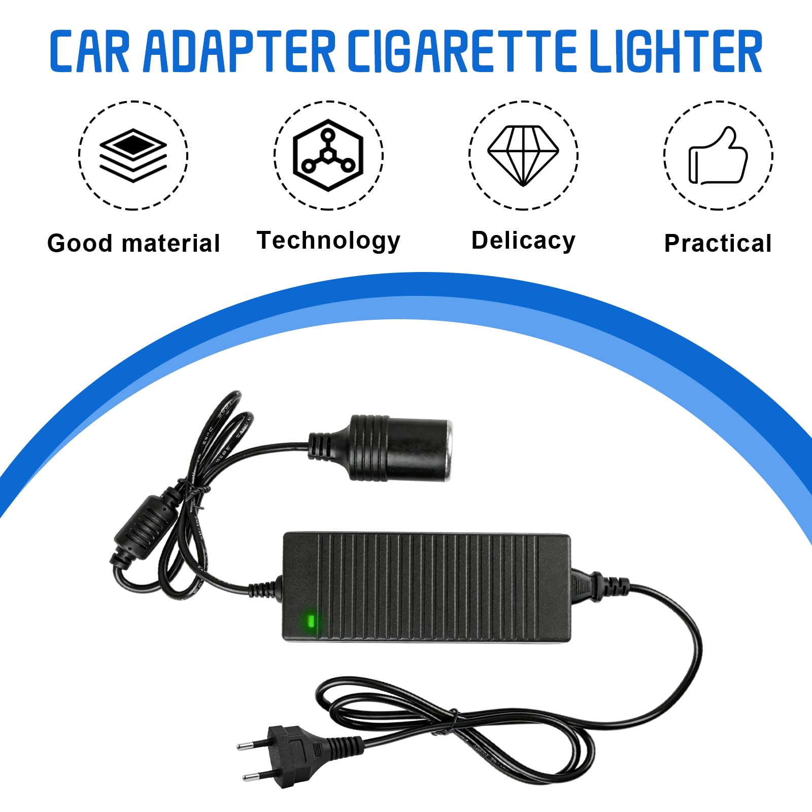 180W 15A AC à DC Adaptateur Converter, 220V vers 12V Adaptateur Allume Cigare Secteur，Adaptateur Secteur, Adaptateurs Transformateur Convertisseurs pour Glacière, Aspirateur de Voiture