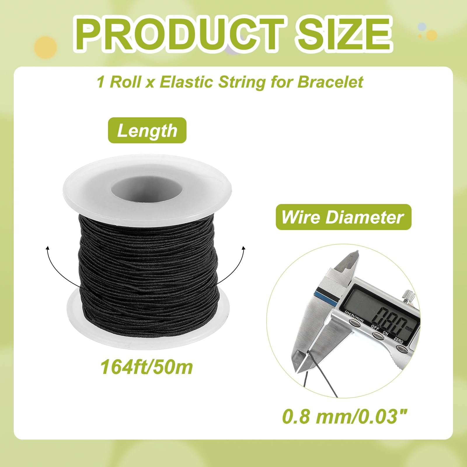 PATIKIL Elastic String for Bracelet 164 Ft/50 Meter Length 0.8 mm Dia - Image 2