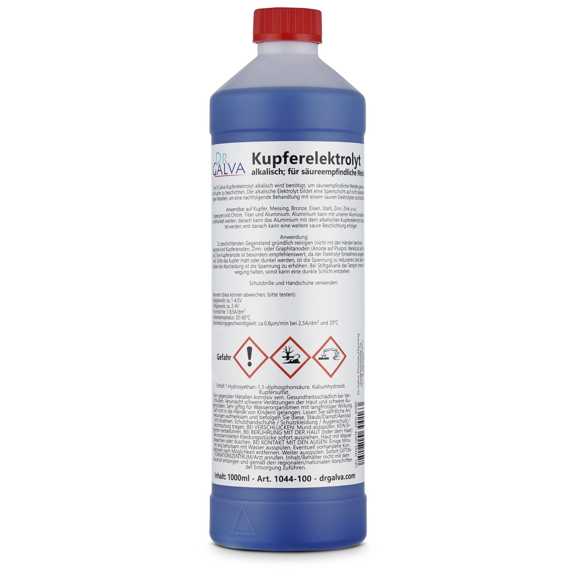 Cuivre électrolyte alcalin / basique 1000 ml - pour matériaux sensibles aux acides