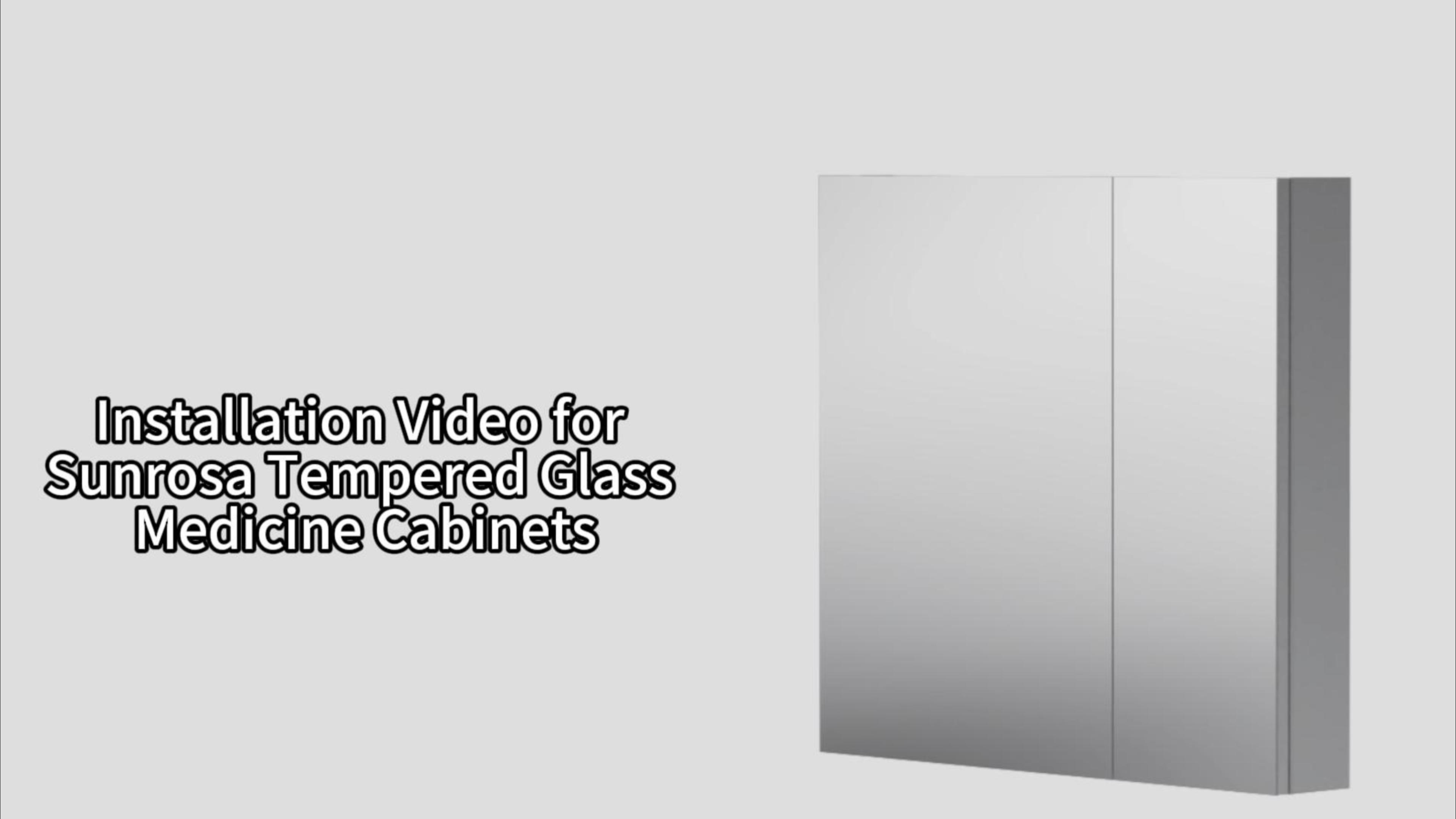Sunrosa Medizinschrank Mit Spiegeltür – 76,2x80,9x12,9 Cm, Gehärtetes Glas, 2 Türen, Selbstschließend