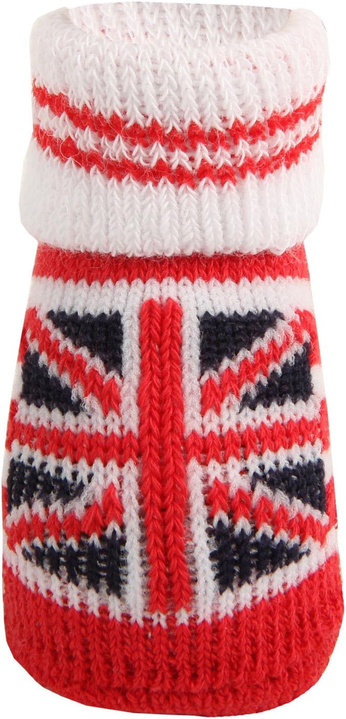 Puppia Medium Union Jack Dog Socks, Red, Set of 4