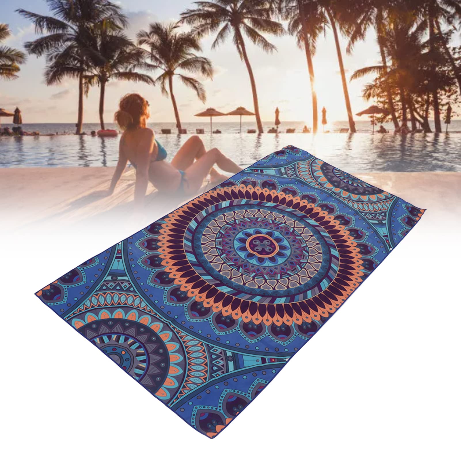 Asciugamano da Spiaggia Asciugamano da Spiaggia in Microfibra Ad Asciugatura Rapida Morbido Oversize 277 G Sottile Super Assorbente Coperta per Viaggi Nuoto Campeggio Yoga Piscina Coperta