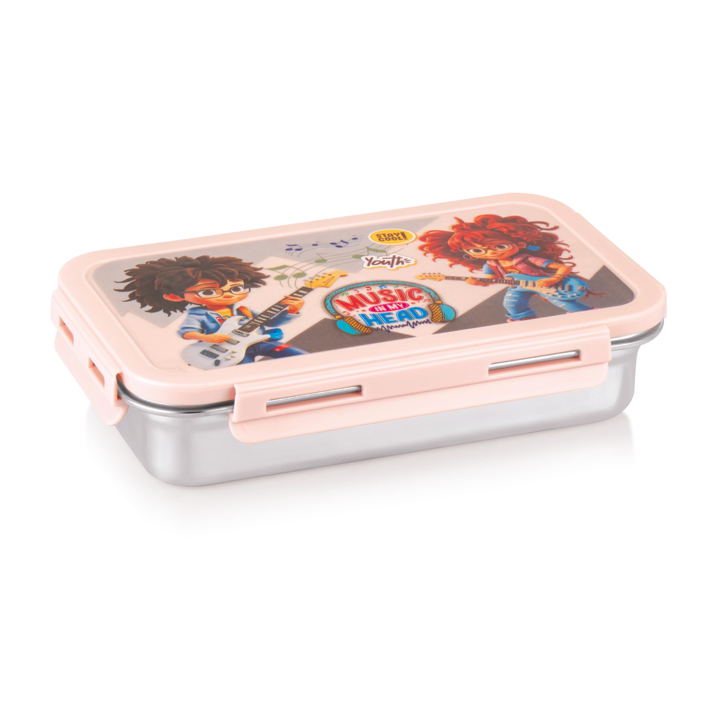 Attro Brunch Stainless Steel Lunch Box - Pink -1