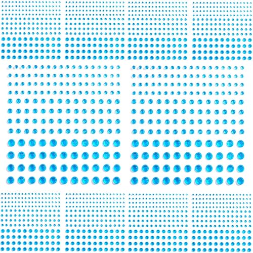 Miniatura 1 de Hisenlee 1720 calcomanías de diamantes de imitación autoadhesivas de 0.118 pulgadas, 0.118 pulgadas, 0.157 pulgadas, 0.157 pulgadas, 0.236 pulgadas,