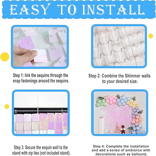 Miniatura 5 de Telón de fondo de pared con lentejuelas cuadradas de color rosa arcoíris para decoración de cumpleaños, Navidad, fiesta de Halloween, boda,