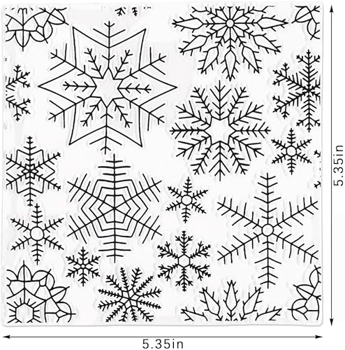 Miniatura 2 de Sellos transparentes de copo de nieve para hacer tarjetas y álbumes de fotos, sellos de nieve de invierno, fondo de nieve, sellos de silicona