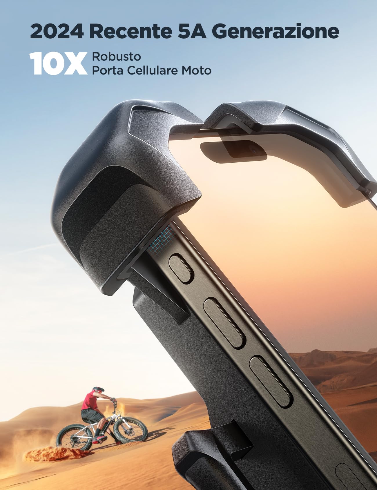 JOYROOM 2025 Supporto Telefono Bicicletta, [1s Blocco][100mph Militare Antivibrante] Porta Cellulare Moto, [5s Installazione] Universale Manubrio Holder per iPhone 17/Samsung S25 4,7-7" Smartphone