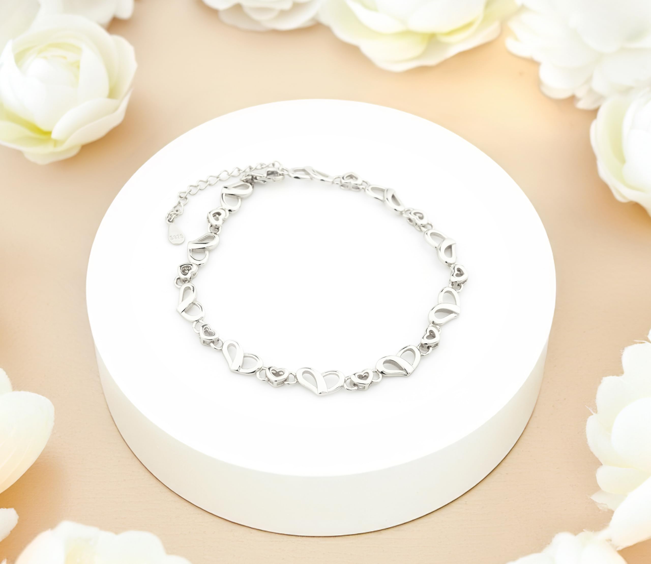 Sofia Milani - Bracciale da Donna in Argento 925 - Ciondolo a Cuore Doppio