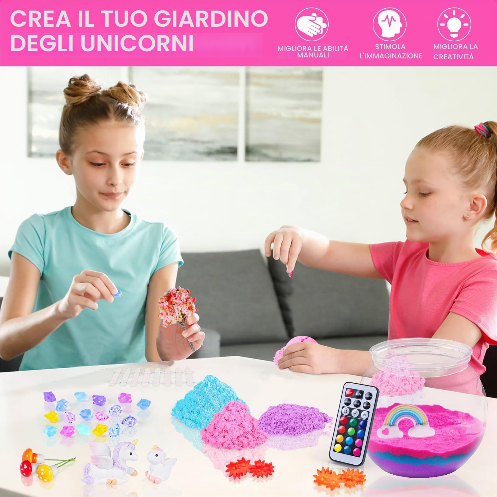 Yellcetoy Regalo unicorno per ragazze a partire dai 5 anni, set fai da te per bambini, unicorno, giocattolo di compleanno, idea regalo per ragazze, 5, 6, 7, 8, 9, 10, 11, 12 anni