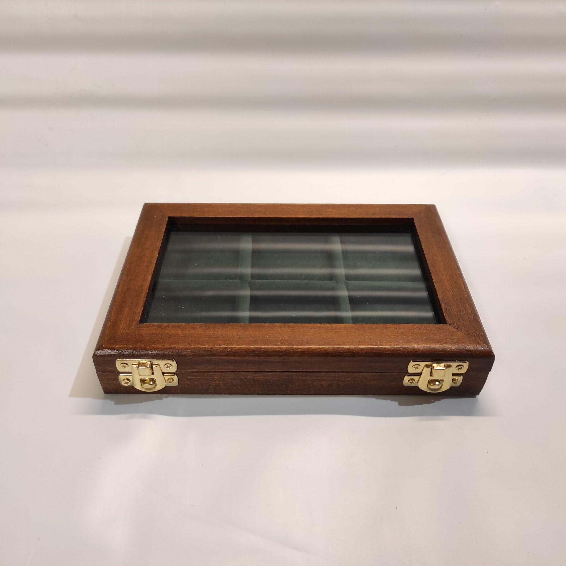 Cofanetto in legno per monete da collezione 6 caselle 50x50 mm, personalizzabile, velluto italiano, numismatica – Coins&More