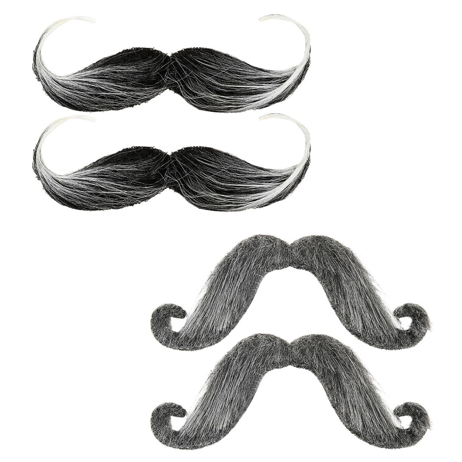 Gdfhbd Black 4 Pieces Of Pasted Beards, Funny Fake Beards, Makeup Party Props, Role-Playing Supplies, Suitable For Carnival Parties And Holiday Dress-Up (2 Models).