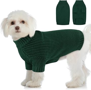 Queenmore XS Warm Dog Sweater, Christmas Puppy Sweater for Small Dogs