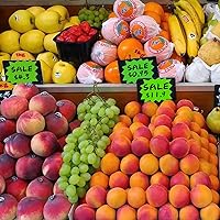 Vista 2 de Etiquetas de precio Etiquetas adhesivas verdes de 4 x 3 pulgadas, autoadhesivas, etiquetas adhesivas de gran venta, letreros de explosión