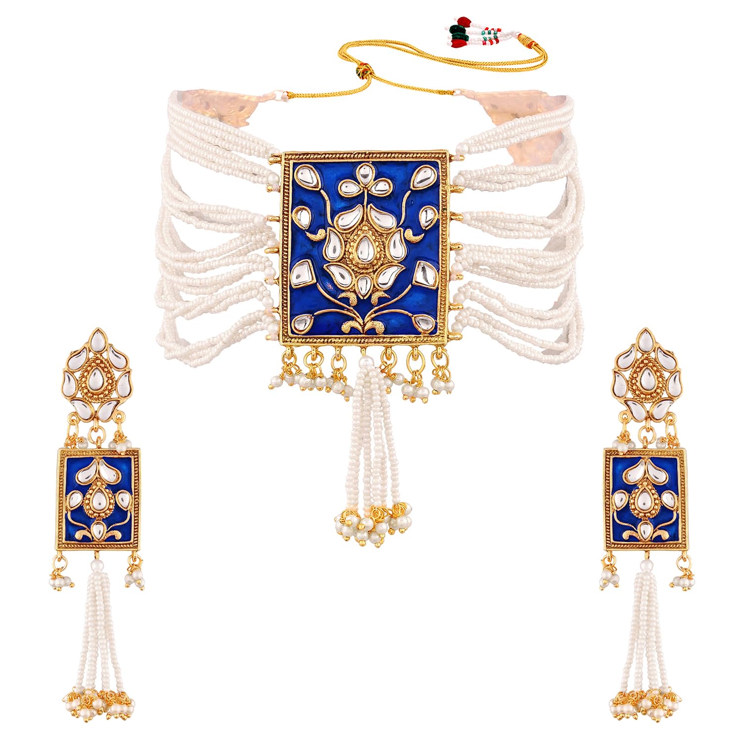 See full amazon price history chart for Peora Traditional Jewellery Pearl Kundan Padmavati Choker Necklace with Earrings for Women Girls (Blue) Peora Traditional Jewellery Pearl Kundan Padmavati Choker Necklace with Earrings for Women Girls (Blue) (B07YSMST95) Amazon Price History, Amazon Price Tracker