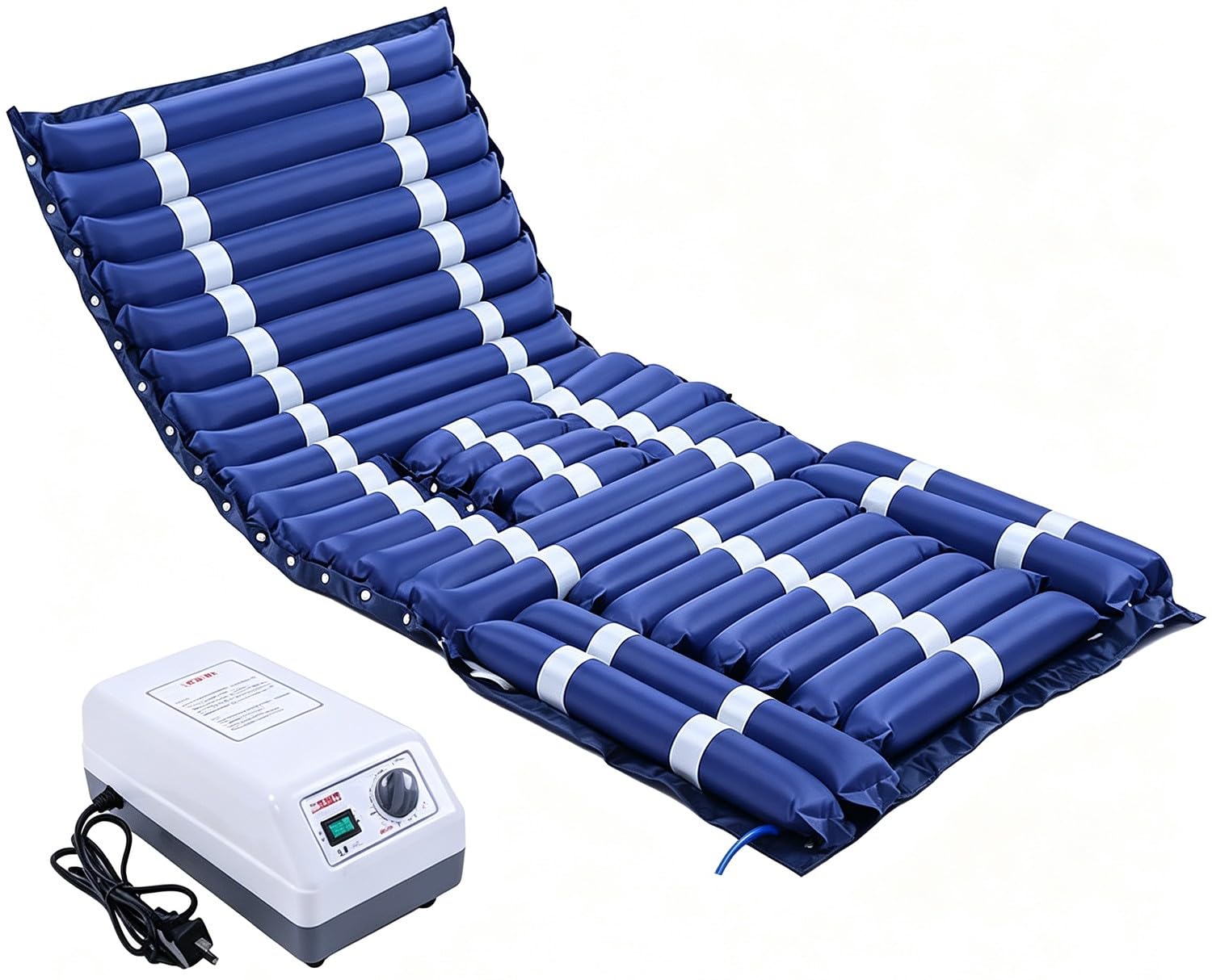 Colchón Hinchable Antiescaras para Cama,Colchón Hinchable con Bomba De Aire Ajustablee, Colchón Antidecúbito Impermeable,Compatible con Cama Sanitaria,Residencia,Atención Familiar 195x90cm