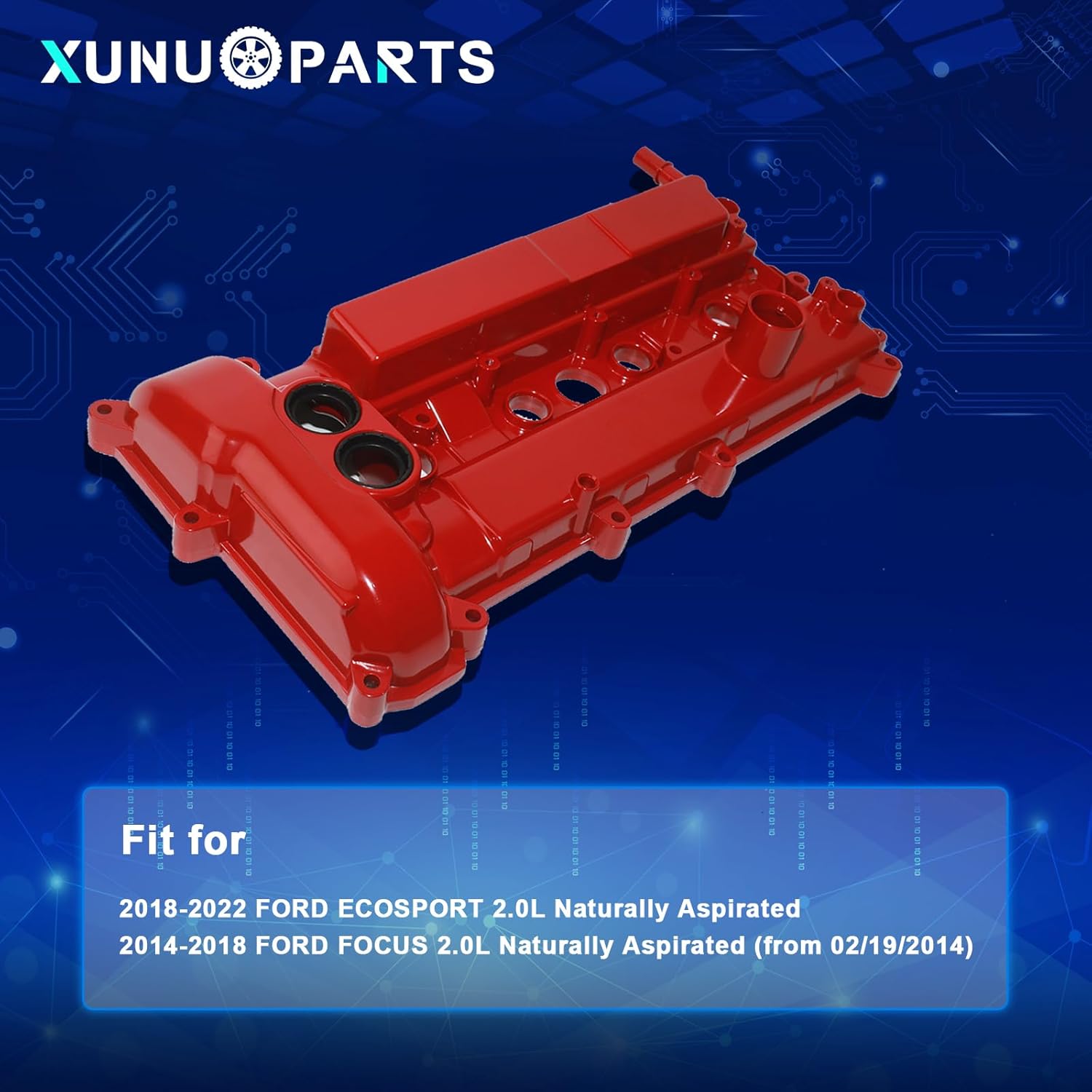 2.0L Aluminum Valve Cover Compatible with Ford 2018-2022 ECOSPORT 2014-2018 Focus Replace# FM5Z-6582-A FM5Z6582A