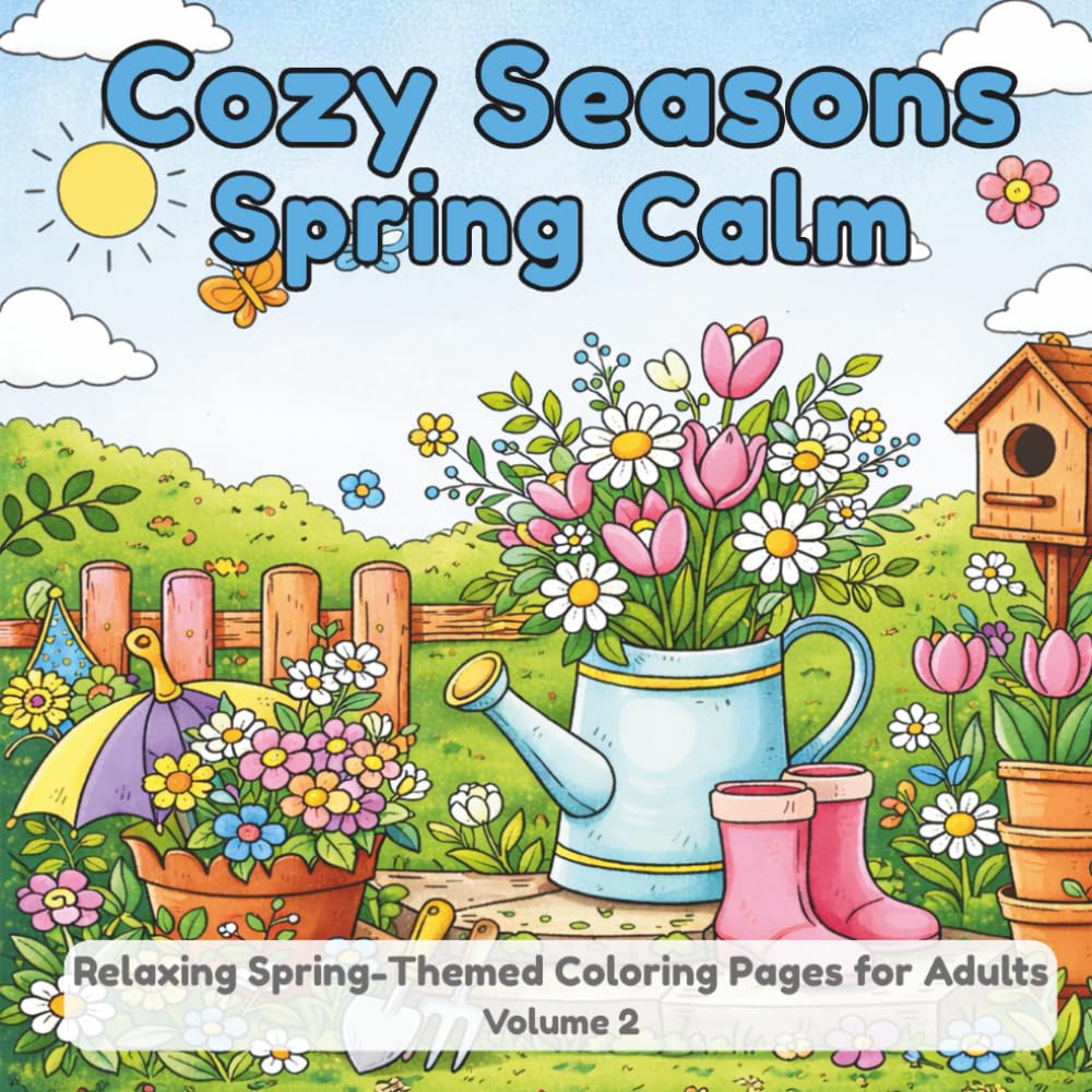 Cozy Seasons: Spring Calm - Volume 2: Relaxing Spring-Themed Coloring Pages for Adults