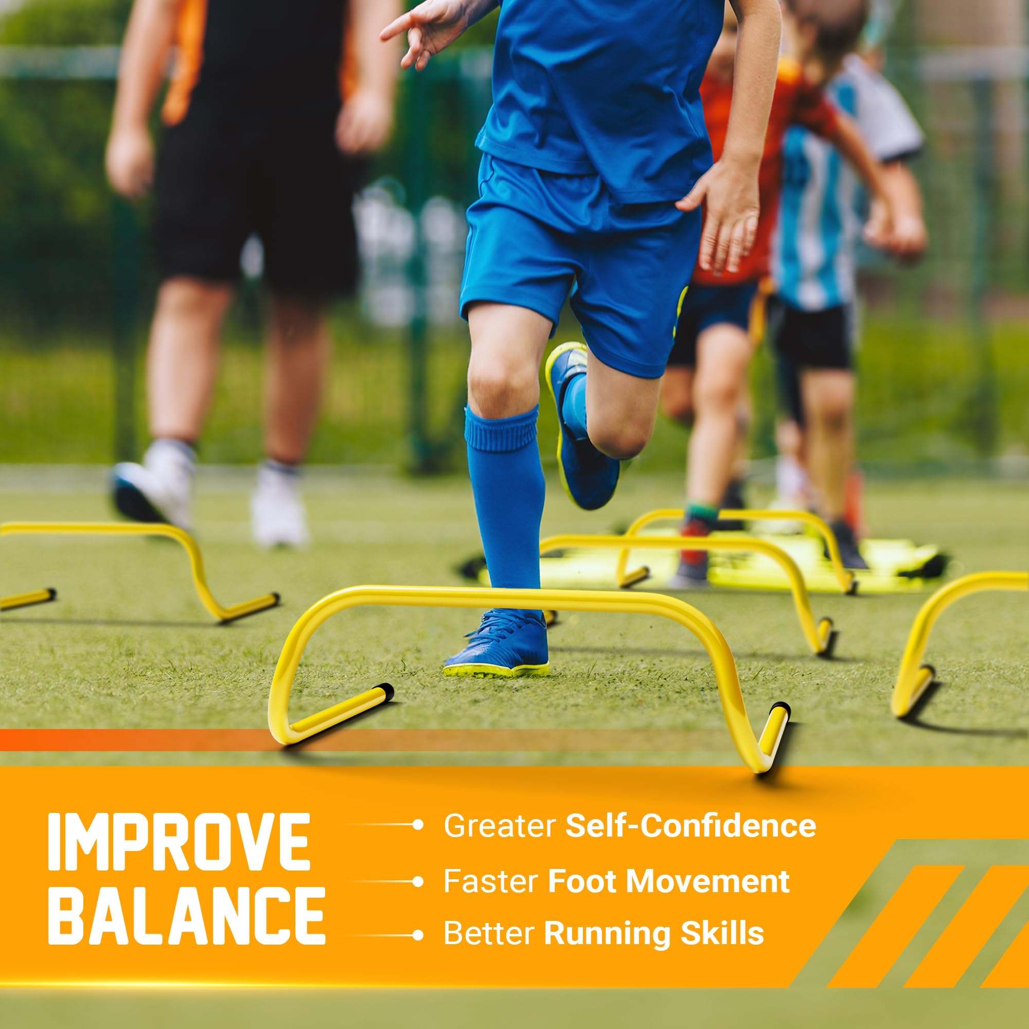 Yes4All Obstáculos de Agilidad para Entrenamiento de Velocidad para Atletas, Paquete de 5, Equipo de Entrenamiento de Velocidad y Agilidad para fútbol, Baloncesto, fútbol, Entrenamiento de obstáculos