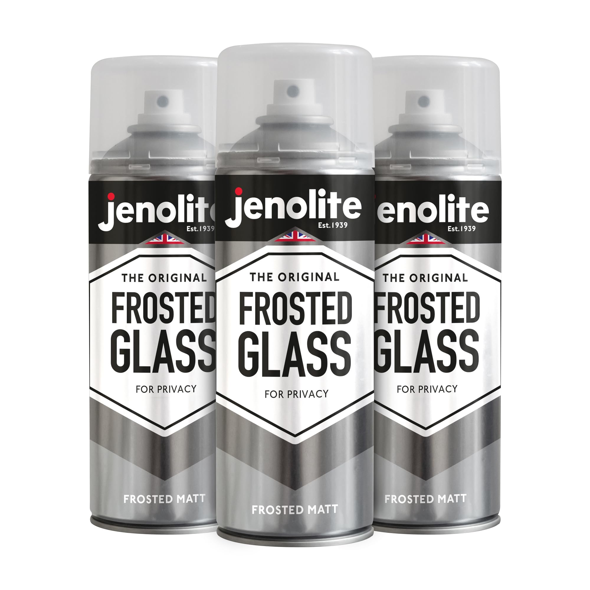 Jenolite White Or Ivory Frosted Glass Spray Paint | Opaque Matt Finish | 3X400ml | Frosted Window Treatment For Added Privacy | Semi-Transparent Spray For Windows & Doors | Glass Frosting