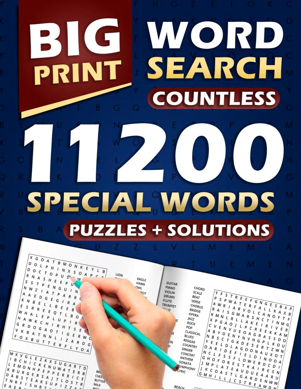 Word Search Puzzles Book: Big Puzzles Pages - Teens, Adults & Seniors | 280 Puzzles + Solutions, 11,200 Words to Explore Hours of Fun