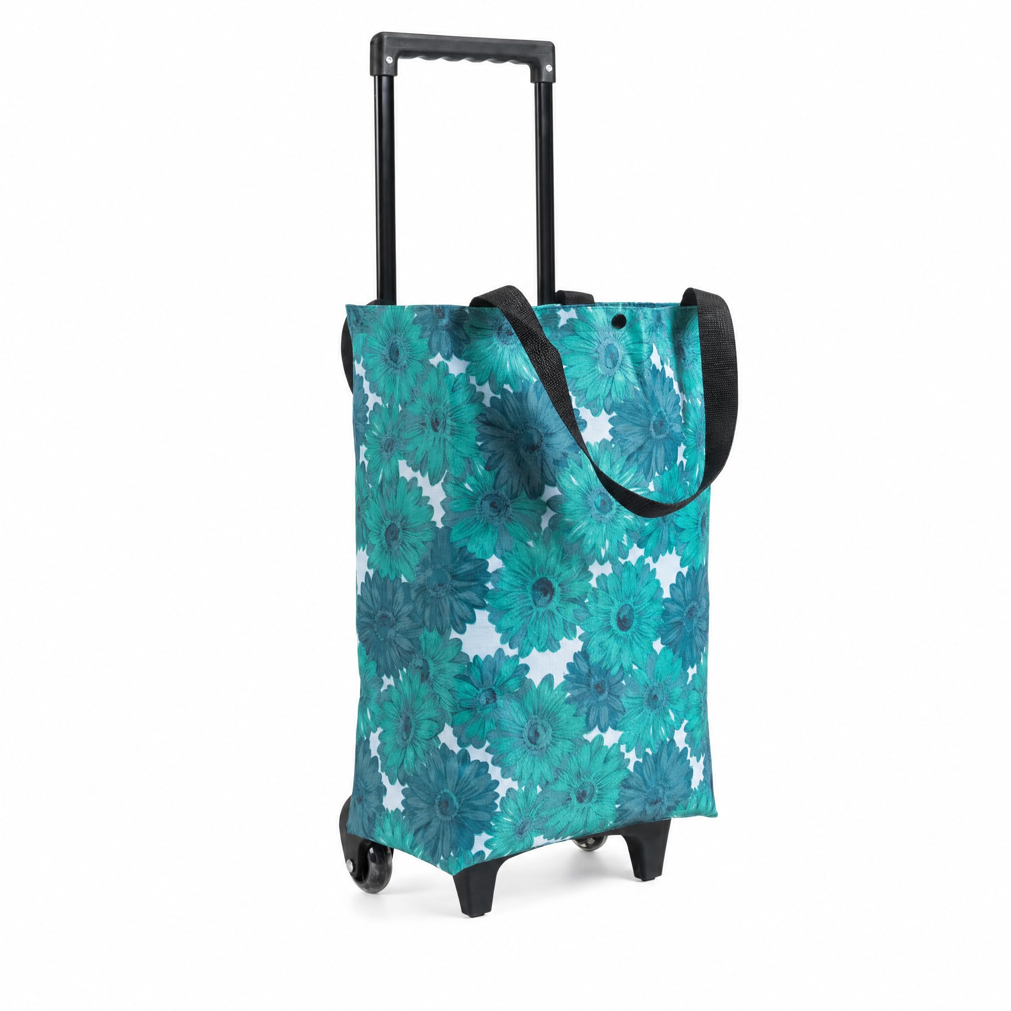 Borsa Carrello Spesa Borsa Carrello Borsa Spesa Carrello Borsa Spesa Ruote Borsa Spesa Pieghevole con Ruote Affidabili E Capacità Generosa Tessuto, Stampa floreale margherita