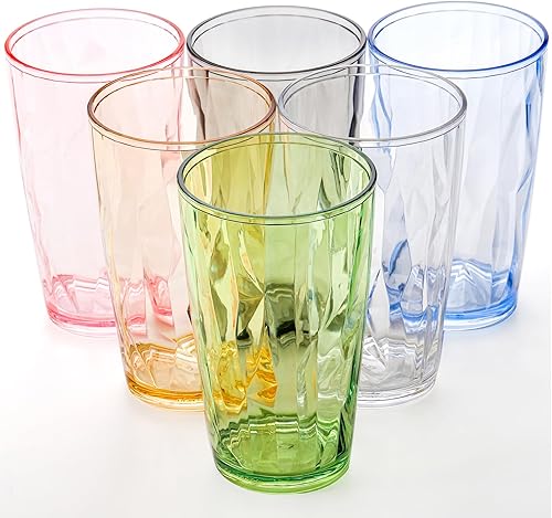 Miniatura 2 de Hedume Paquete de 6 vasos de 17 onzas de alta calidad, juego de 6 vasos apilables, vasos de plástico para agua, sin BPA