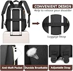 Sac à dos - 15.6 sac à dos de voyage de travail de pouce USB Charger College Sac à livre étanche à l'eau Business Computer Backpack Sacs à dos antivol Casual pour l'infirmier Beige Black Brown pour femme
