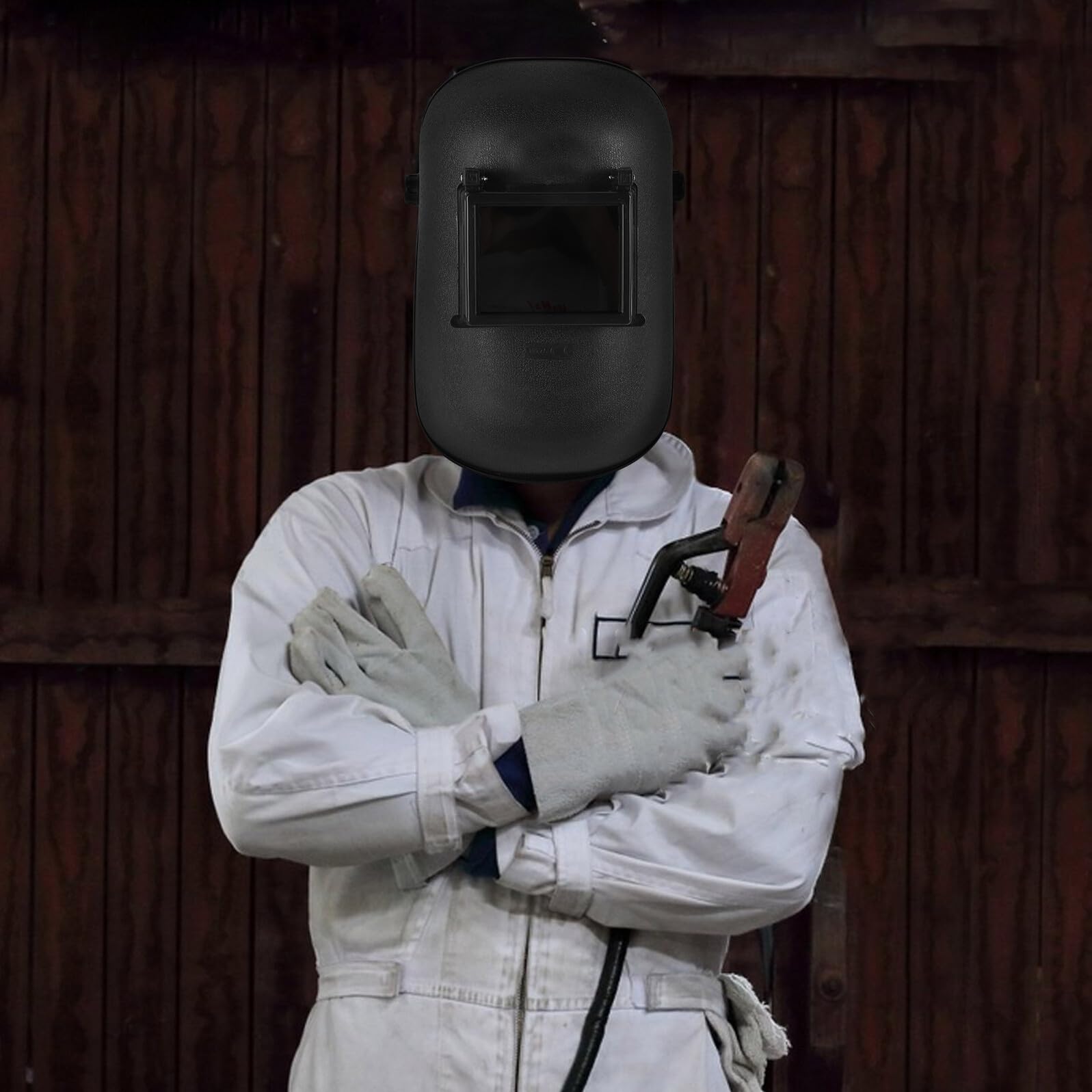 Maschera di Protezione per Saldatura Regolabile Ampio Campo Visivo Materiale Resistente alle Alte Temperature Scudo Anti-Smerigliatura Leggera per Postazioni di Lavoro di