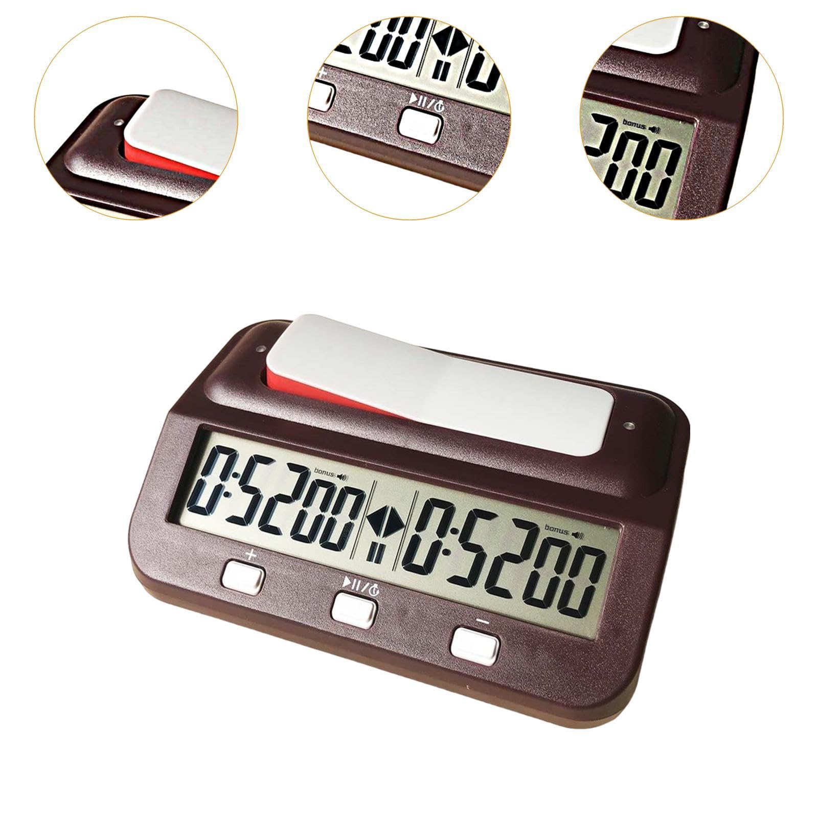 Orologio Digitale Scacchi Timer Elettronico Portatile Funzione Allarme Display Memoria Materiale PP Adatto a Regali Uso Domestico Allenamento, Rosso