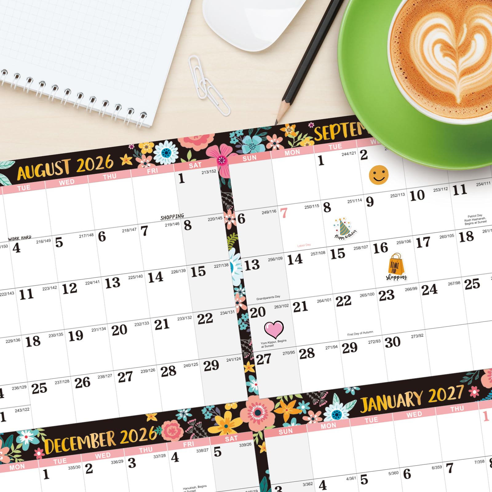 2026 Dry Erase Calendar - Yearly Wall Calendar 2026, 34.6