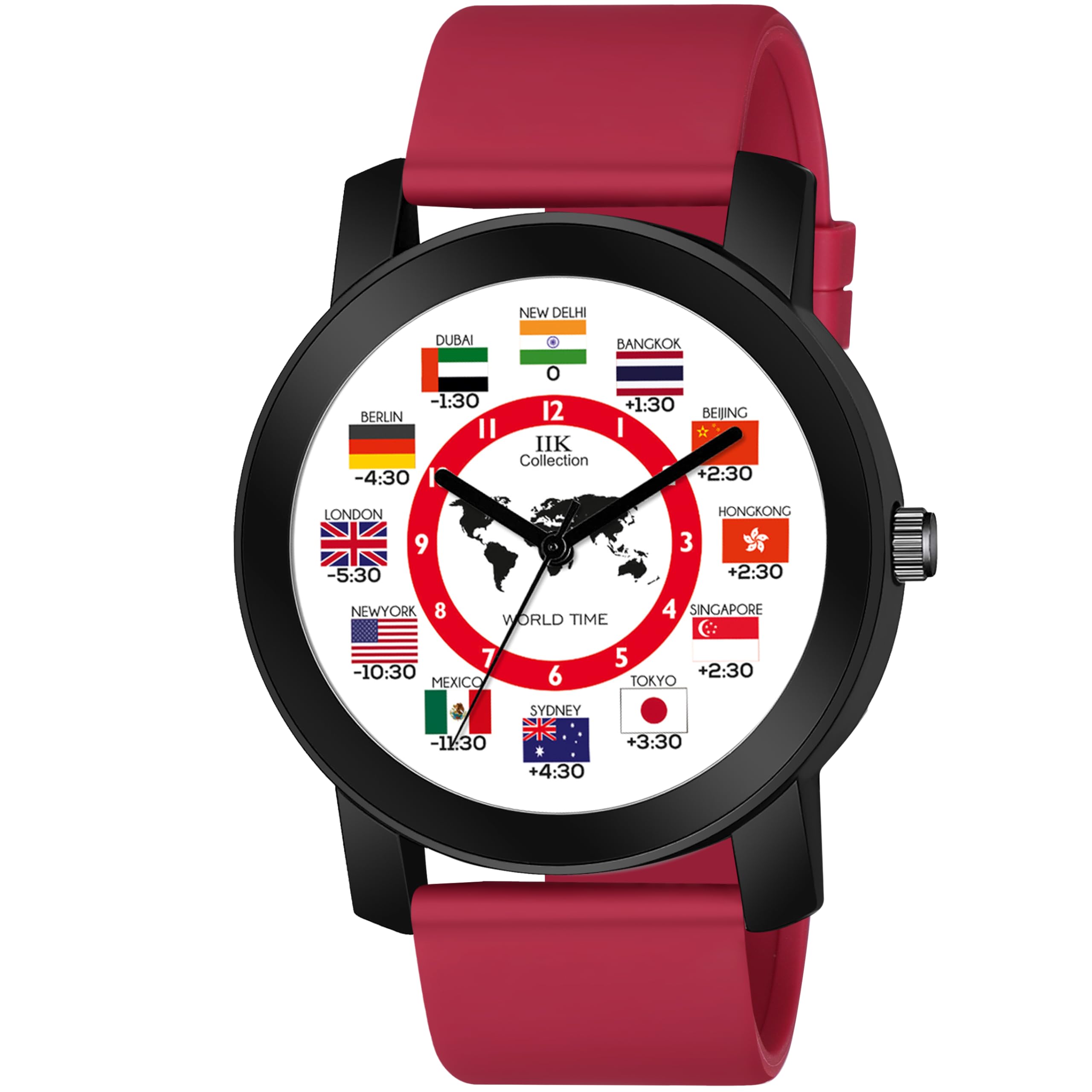 IIK COLLECTION Silicone Watches For Men Round Numerical Dial Analogue Men Watch|Long Battery Life With Long Lasting Polish/Adjustable Flexible Silicon Strap|Watches For Boys,Band_Red,Dial_Multicolor (B0CJRPKKL4) Amazon Price History, Amazon Price Tracker