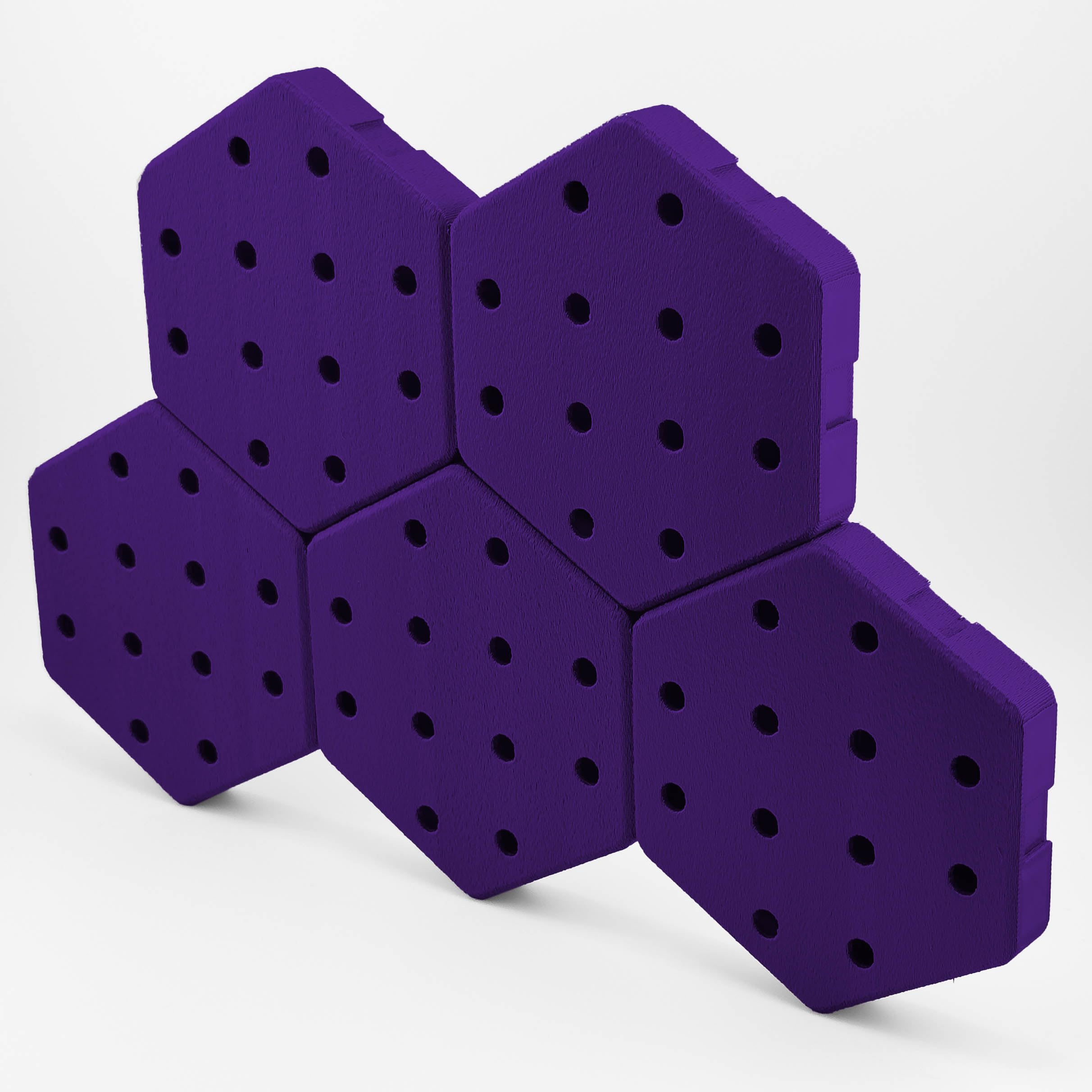 Panneau perforé hexagonal lot de 5 pour rangement mural modulable et organiseur d'atelier
