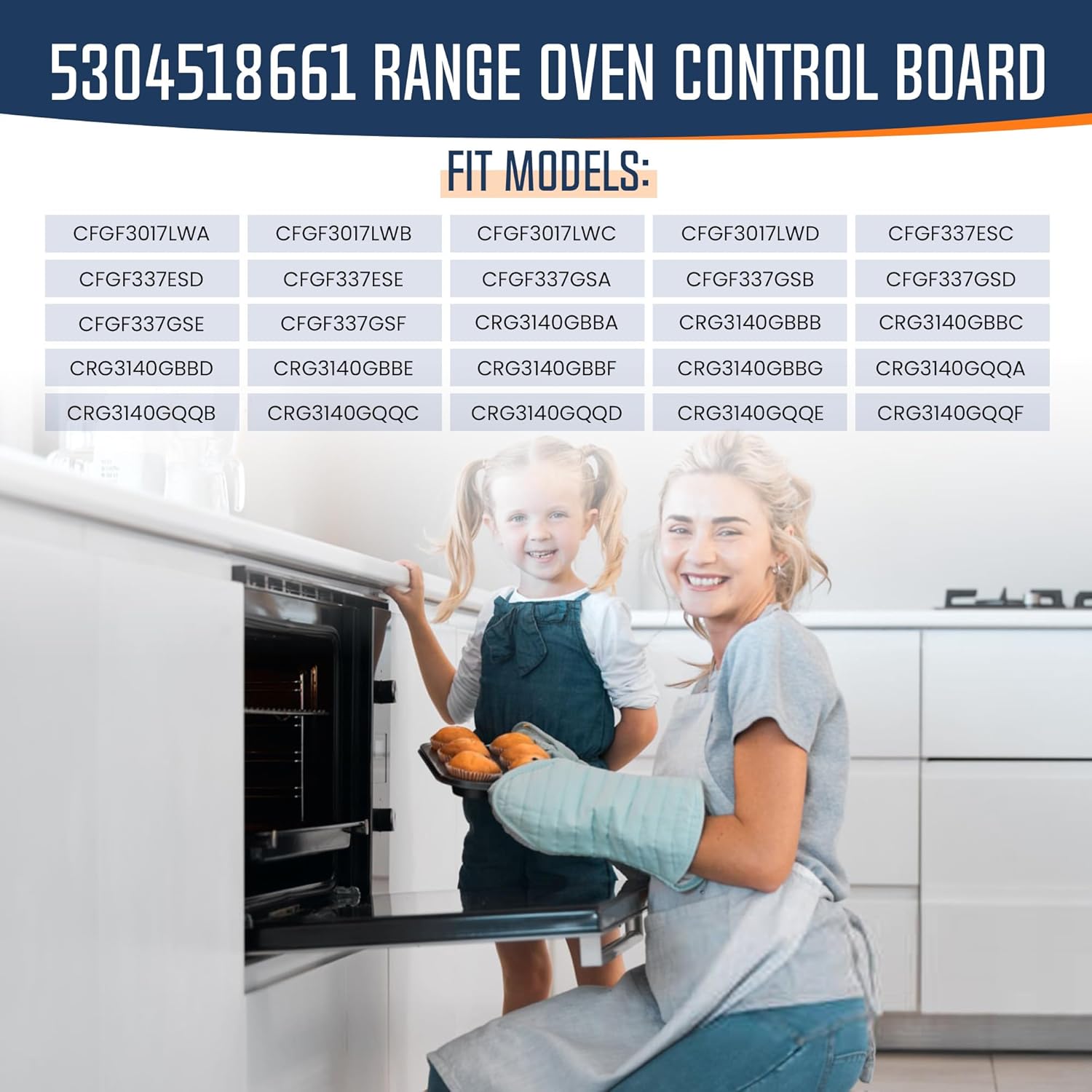 EvertechPRO 5304518661 7-Button Range Oven Control Board – OEM-Quality Replacement for Frigi-daire/Electro-lux/Kenmore Gas Ranges, Replaces 316455410, AP6886161, 316222802 & More