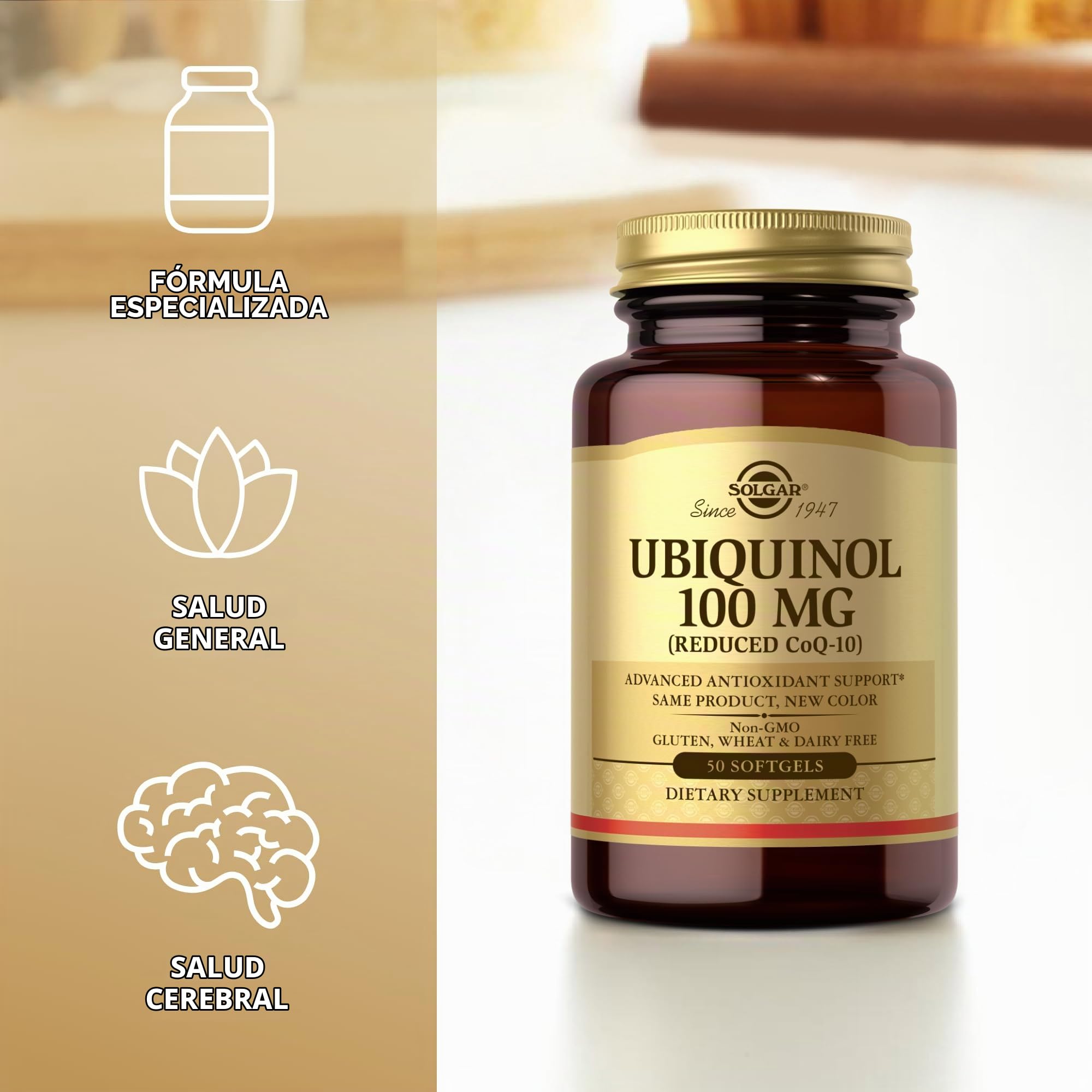 Solgar Ubiquinol 100 mg | Antioxidante Celular | 50 Cápsulas | Forma reducida de CoQ10 · Fácil absorción · Ideal a partir de los 50 años · Cápsulas blandas