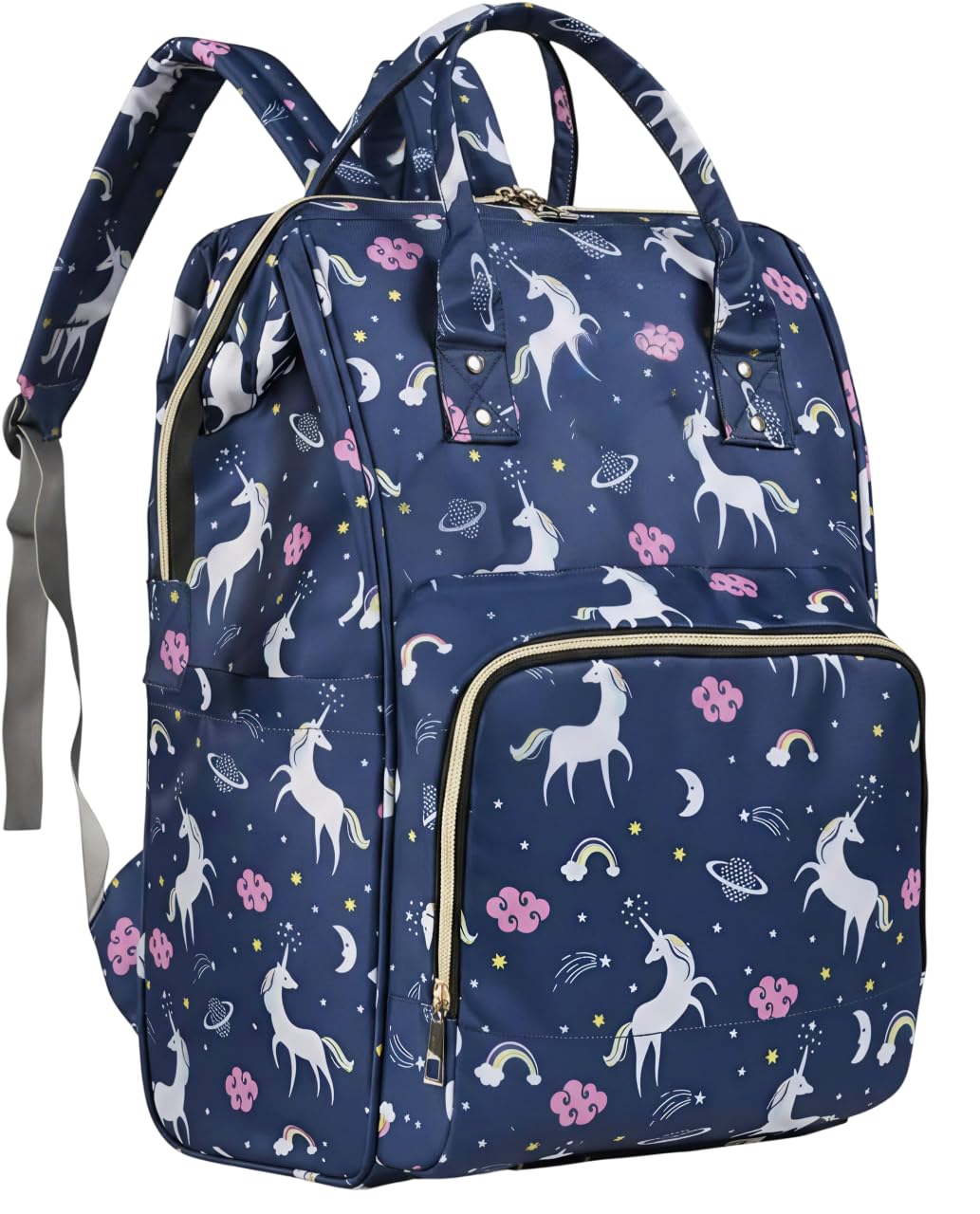 Premium Baby Diaper Bag Backpack | Spacious Waterproof Multi-Pocket Organizer | Lightweight Printed Travel Bag for Newborn and Toddler Essentials (Blue)-picture-19