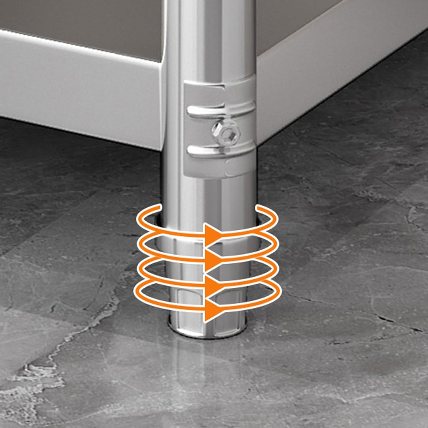 Thickened Stainless Steel Workbench Chopping Table Kitchen Restaurant Double Preparation Table Open Storage Rack with Adjustable Feet Widely Use(50x50x60cm)