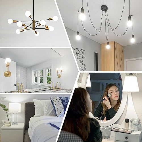 Miniatura 7 de Paquete de 6 Bombillas LED Globo G25 (G80), 5W Regulables Equivalente a 40 Vatios Bombillas LED Edison, Blanco Neutro 4000K, 500LM, Base E26,