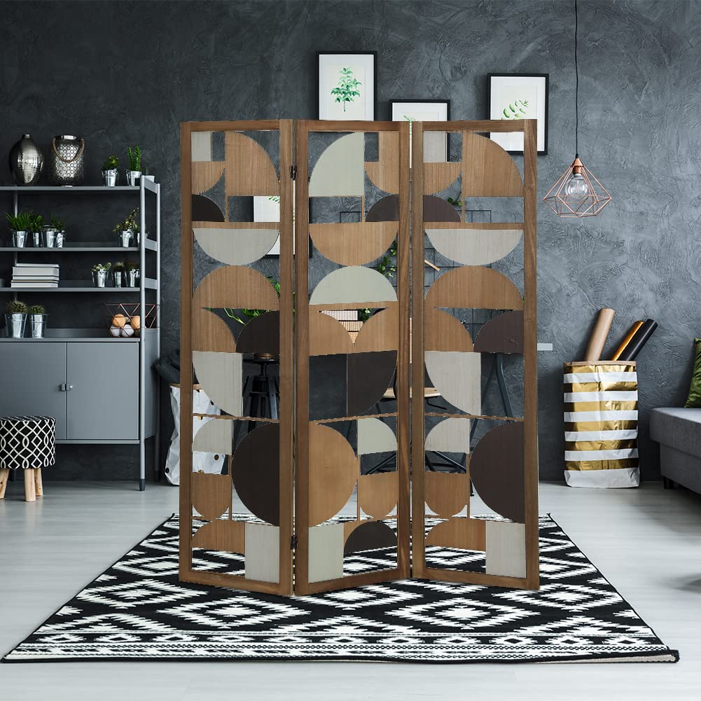 Buy Bamboo Room Divider, Private Folding Room Partition Screen with TwoWay Hinge