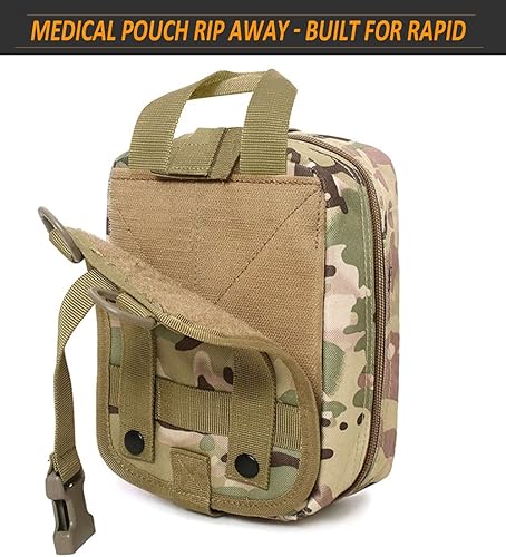 Miniatura 7 de 1000D Molle Ifak bolsa rasgada, táctica rasga, bolsa médica vacía, bolsa militar de primeros auxilios solo para camping, senderismo, viajes