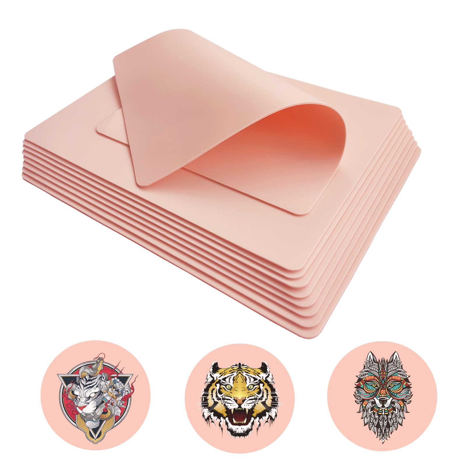 PIXESTT 8 Piezas Piel Sintetica Tatuaje, Piel de Tatuaje de Doble Cara para el Kit de Tatuajes, La Piel Sintética Profesional es Adecuada para Práctica-14,5 cm * 19 cm