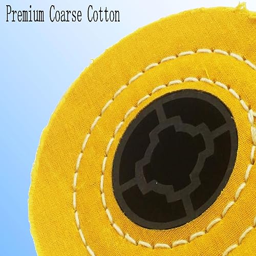 Miniatura 8 de Rueda de pulido de lana comprimida de 4.724 x 3.937 in, rueda de pulido de fieltro abrasivo de eje de bloqueo cruzado de 0.748 in para pulir joyas