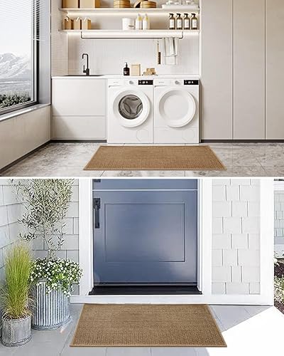 Miniatura 7 de Artnice Juego de 2 tapetes de cocina antideslizantes y tapetes para el suelo, tapetes absorbentes con parte trasera de goma para cocina, pasillo,