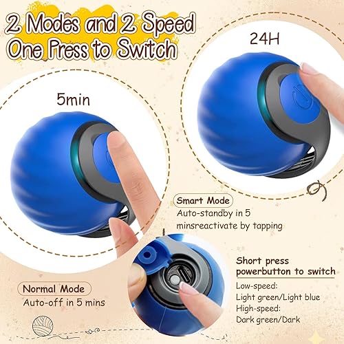 Miniatura 2 de 2 pelotas interactivas de juguetes para gatos, carga USB automática actualizada, juguetes interactivos automáticos para gatos de interior con 6
