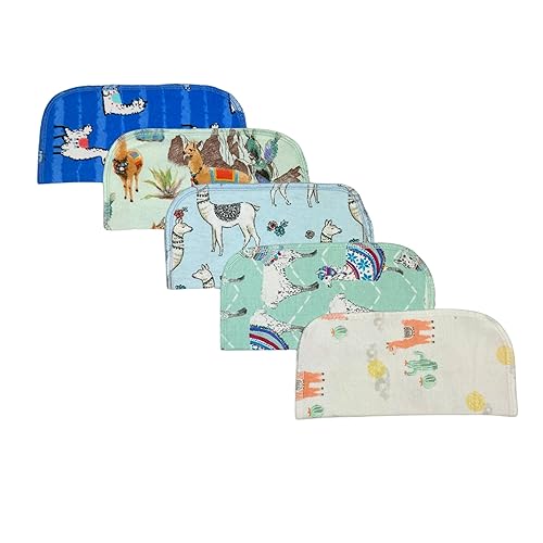 1 Ply Printed Flannel Little Wipes 8x8 Inches Set of 5 Llama and Alpaca Love