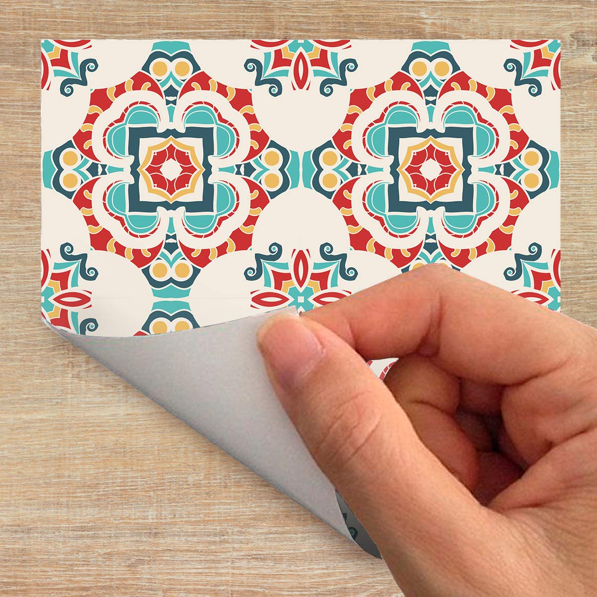 Ambiance Sticker Adesivi Murali per Mobili da Tavola, Adesivi Decorativi per Camere da Letto e Armadi Célistino - 24 Piastrelle Adesive 10 x 10 cm