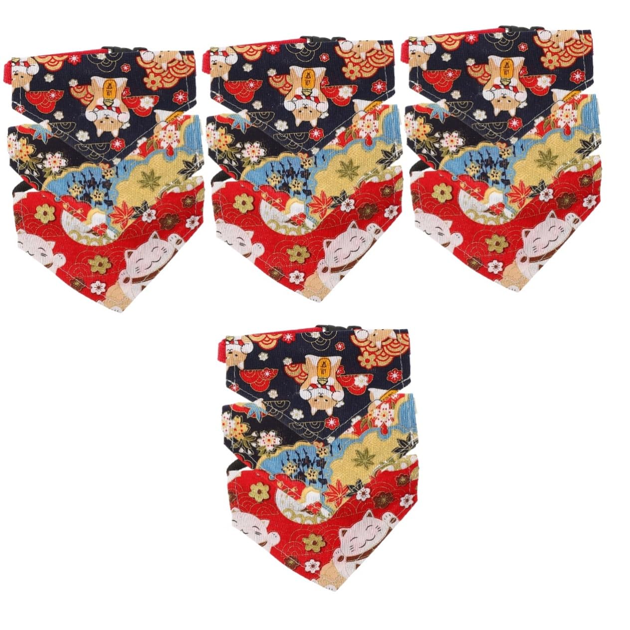 Bavoirs pour animaux BESPORTBLE en lot de 4 packs de 3 pièces multicolores