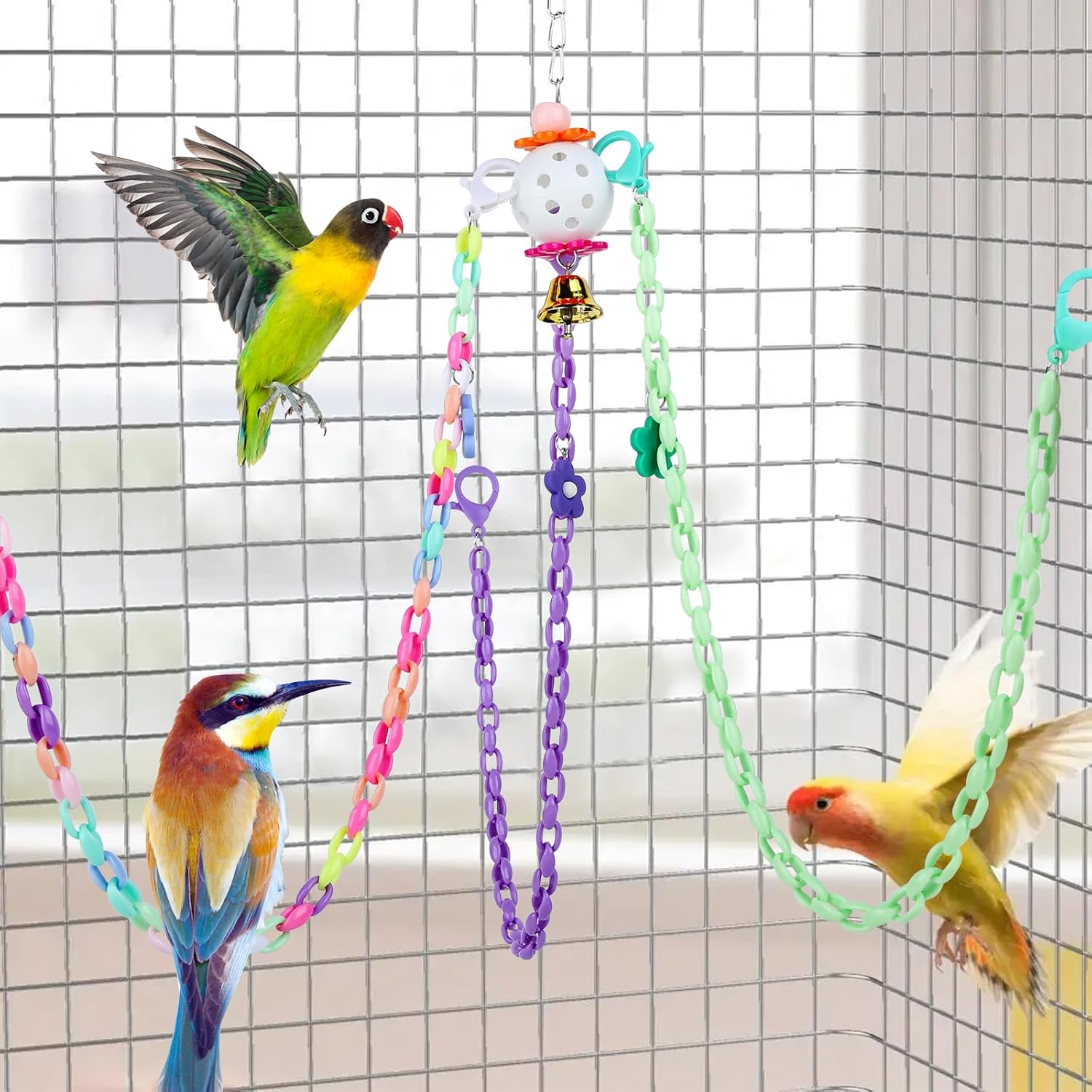 Parakeet Toys, Love Birds Toys, Bird Plastic Ball Toys
