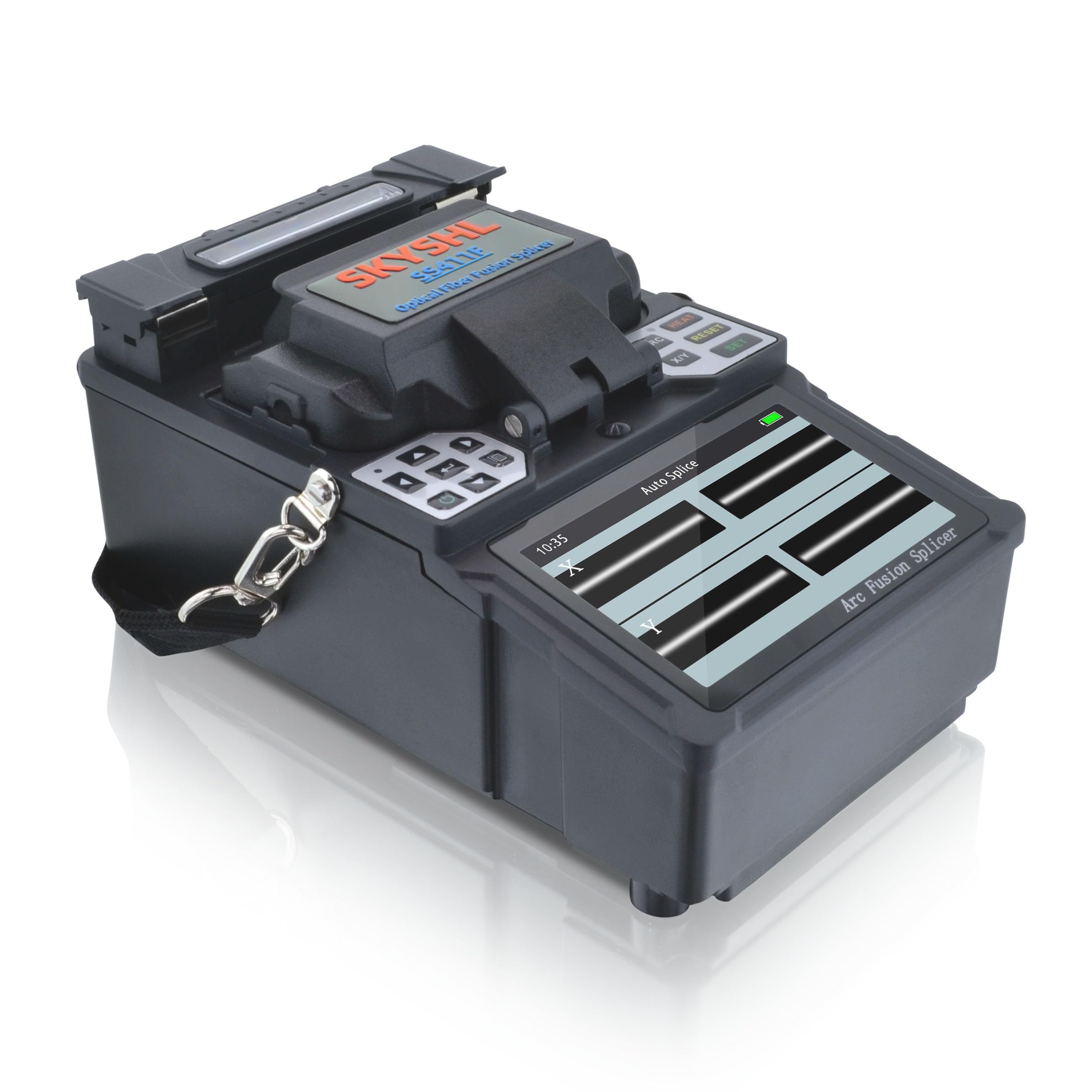 Kern zu Kern Glasfaser Spleißgerät 4,3-Zoll-Touchscreen Mini LWL Spleißgerät Optical Fiber Splicing Fusion Splicer Fusionsspleißgerät mit Auto Spleißen und Auto Heizung-SS411F-211