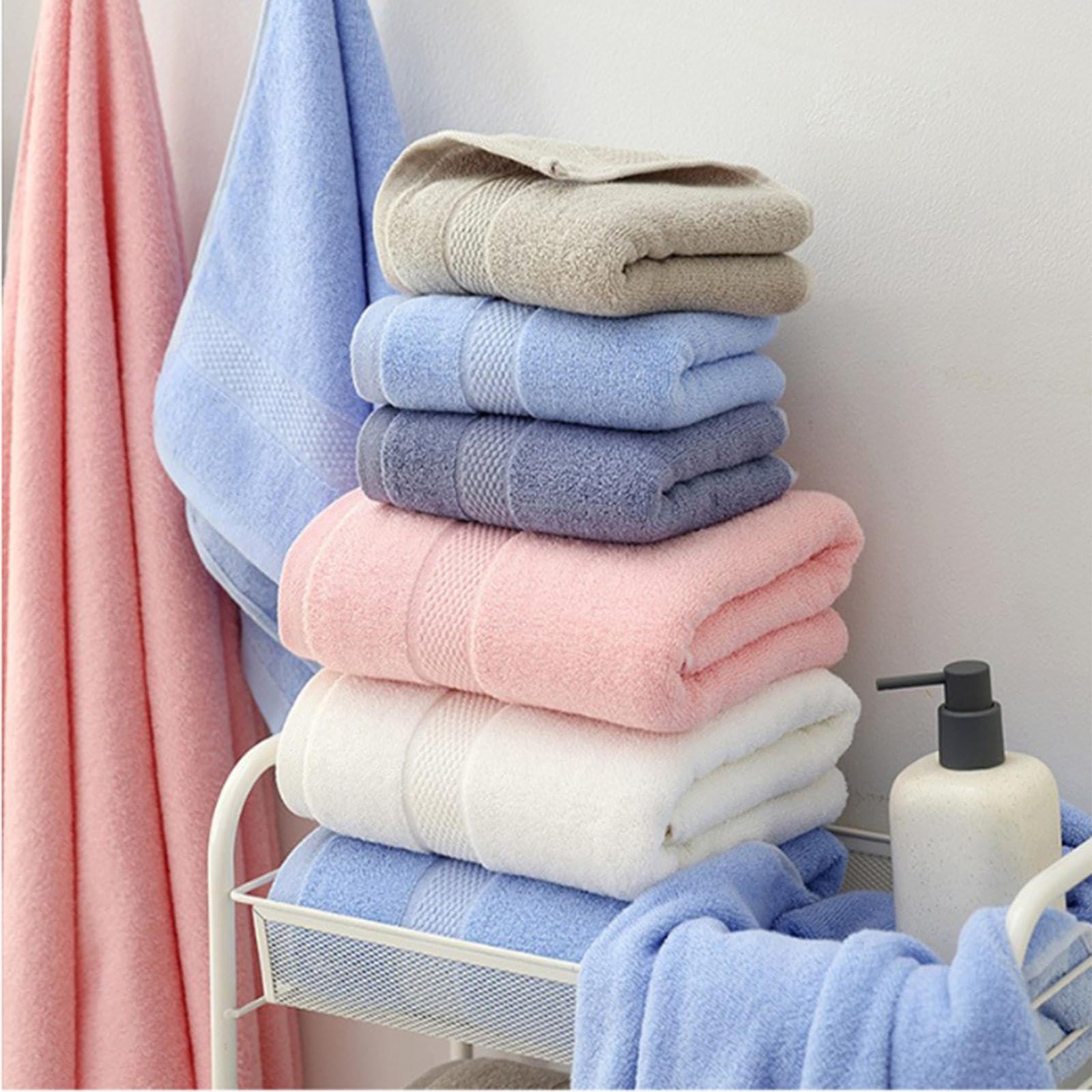 Asciugamano da Bagno in Cotone, Morbido, Assorbente e Rapido ad Asciugare